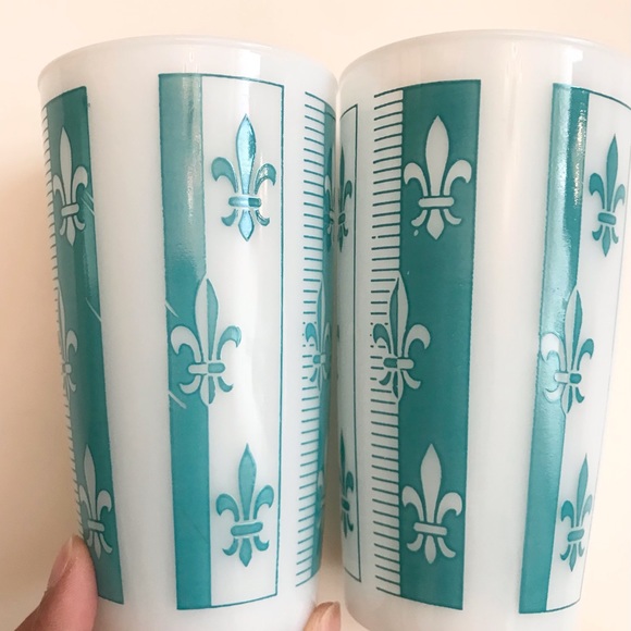 EUC Hazel Atlas Fleur De Lis 12oz High Ball Glasses Set of 6 - Picture 5 of 14